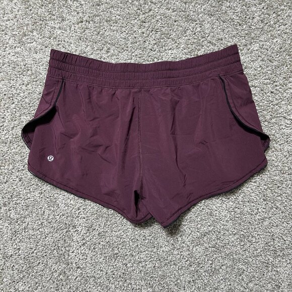 Lululemon Womens Size 8 Burgundy Swiftly Relaxed Fit Running Shorts - Picture 10 of 10